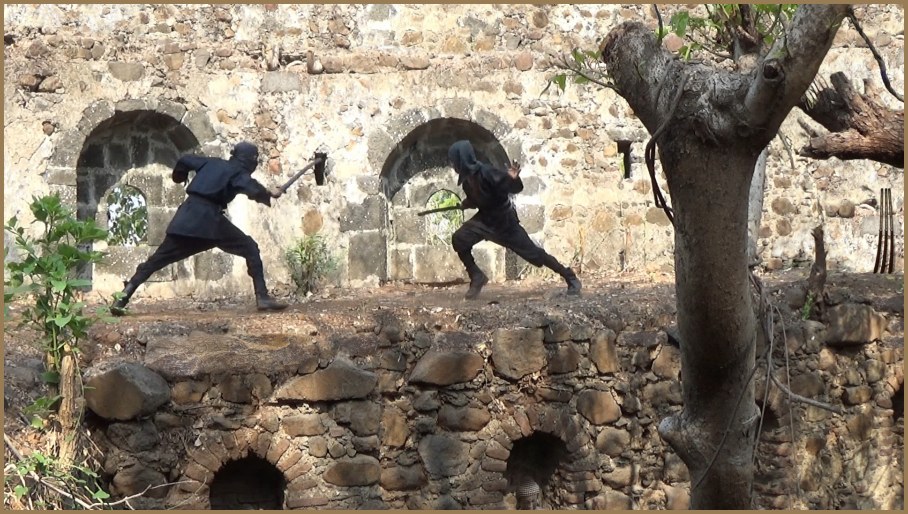ninja fight with bokken