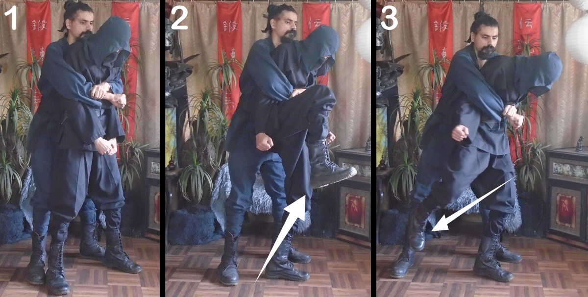 Gyokku Ninja reverse heel kick to the shin