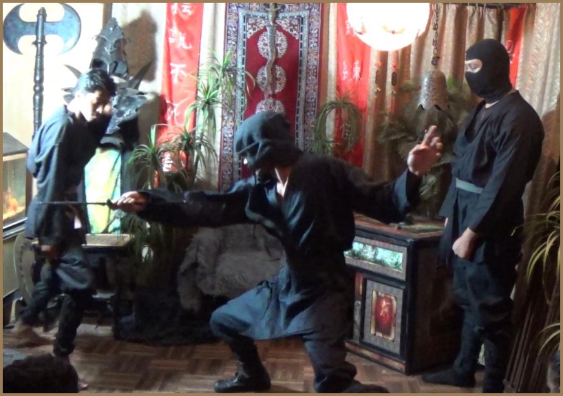 Ninja evading a sword attack